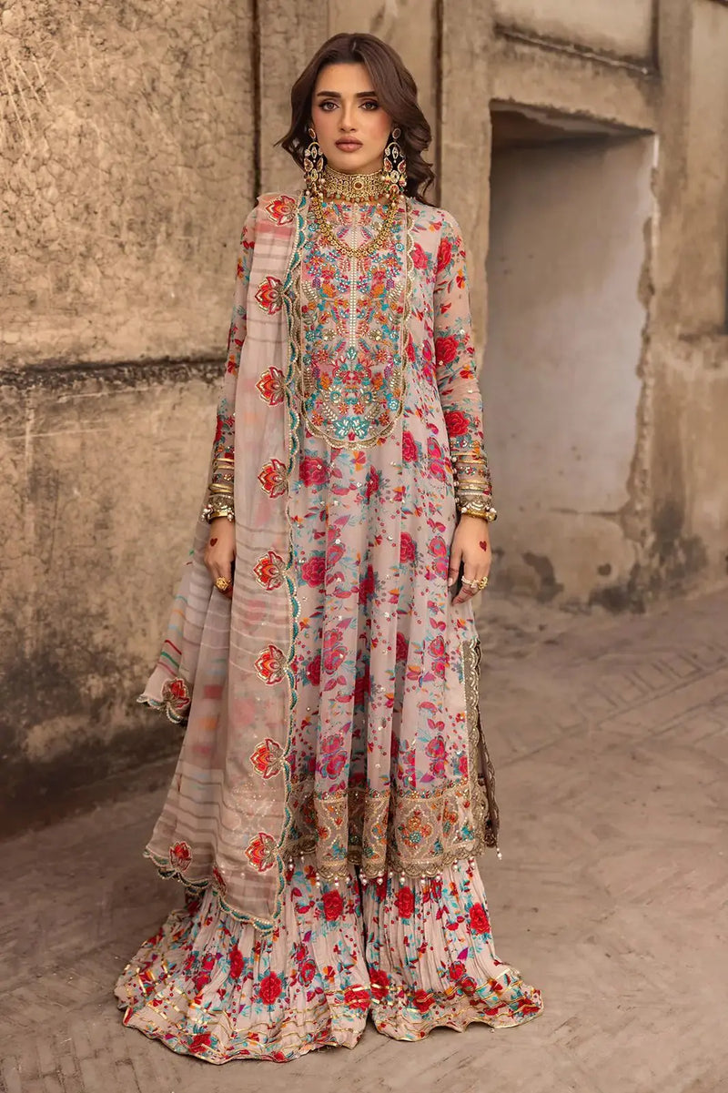 Charizma Embroidered Multi Floral Luxury Chiffon Suit