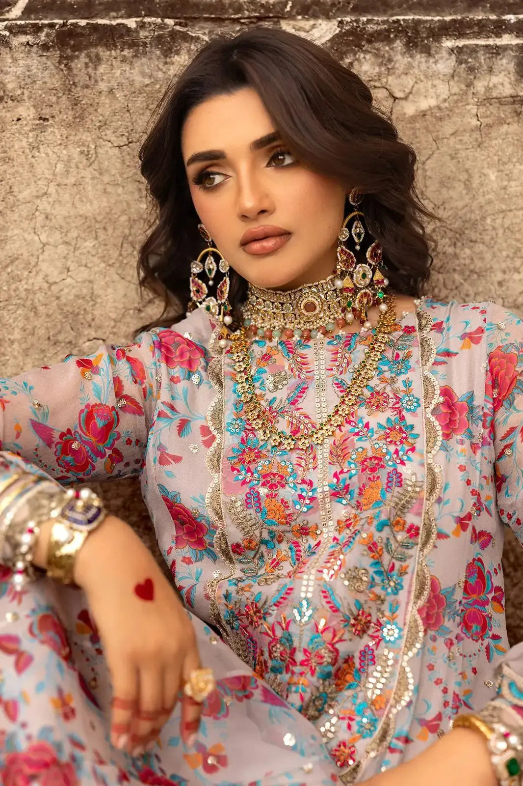 Charizma Embroidered Multi Floral Luxury Chiffon Suit 8480 - SINGHAR