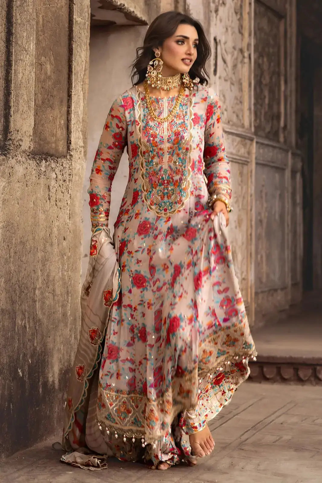 Charizma Embroidered Multi Floral Luxury Chiffon Suit 8480 - SINGHAR