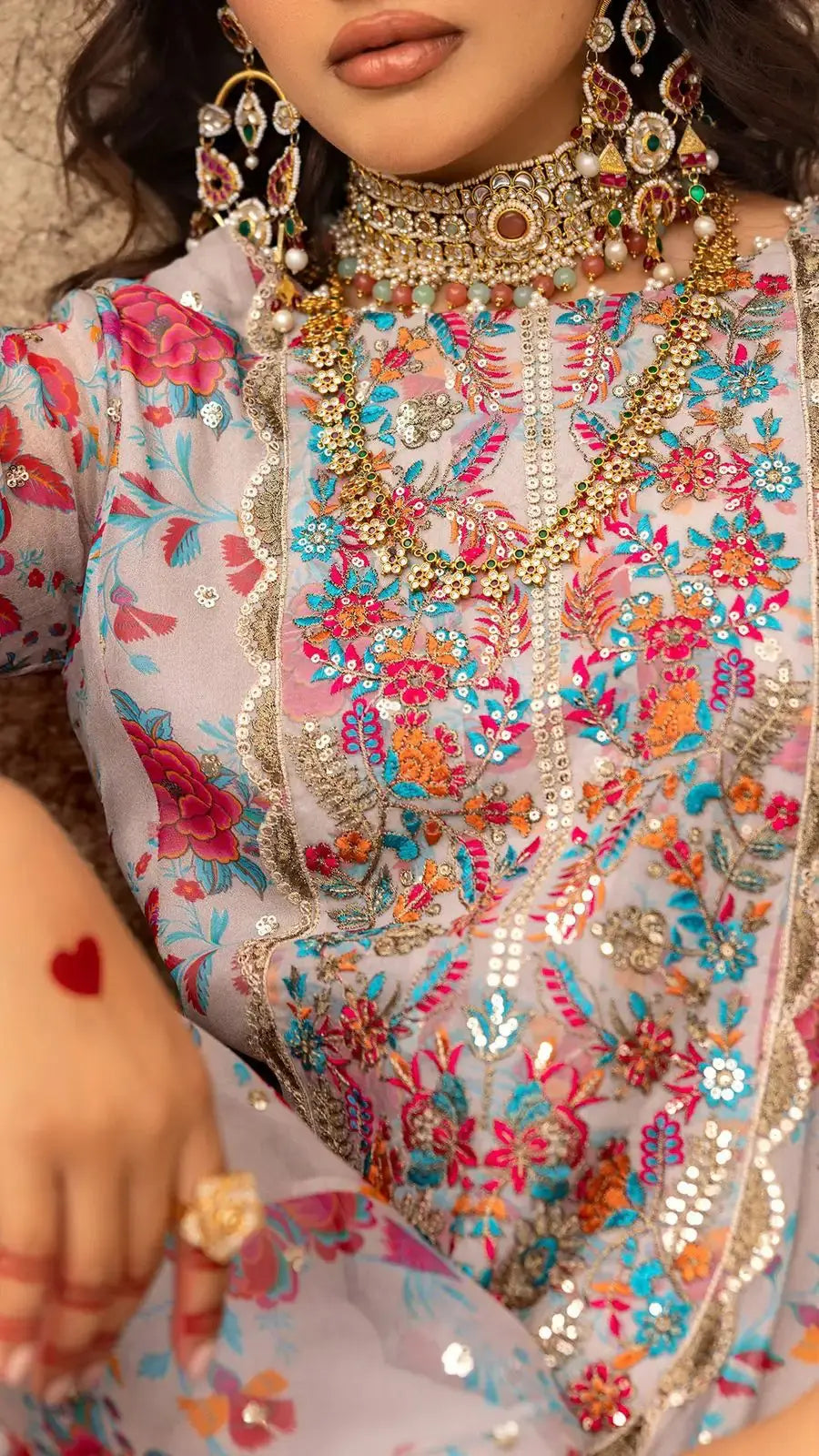 Charizma Embroidered Multi Floral Luxury Chiffon Suit 8480 - SINGHAR