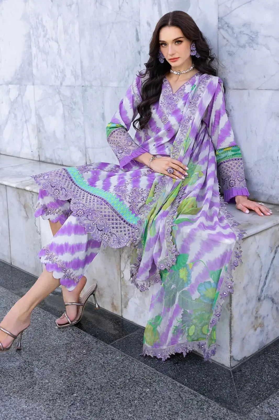 Charizma Lawn Embroidered Suit 8484 - SINGHAR