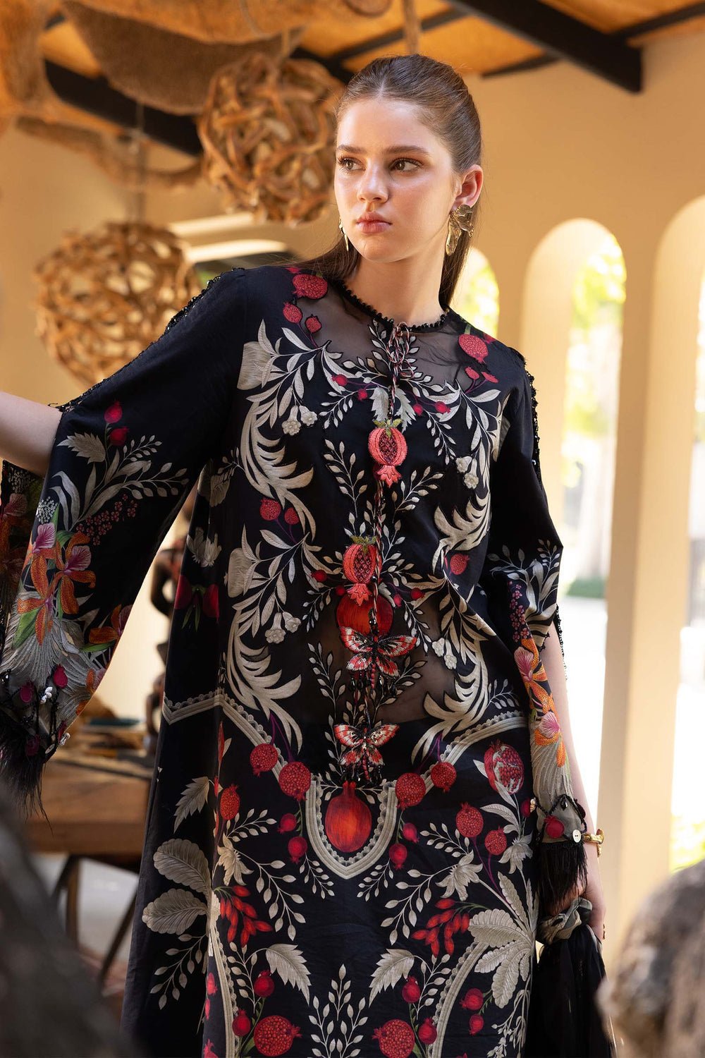 Lawn Suit Black 8443 - SINGHAR
