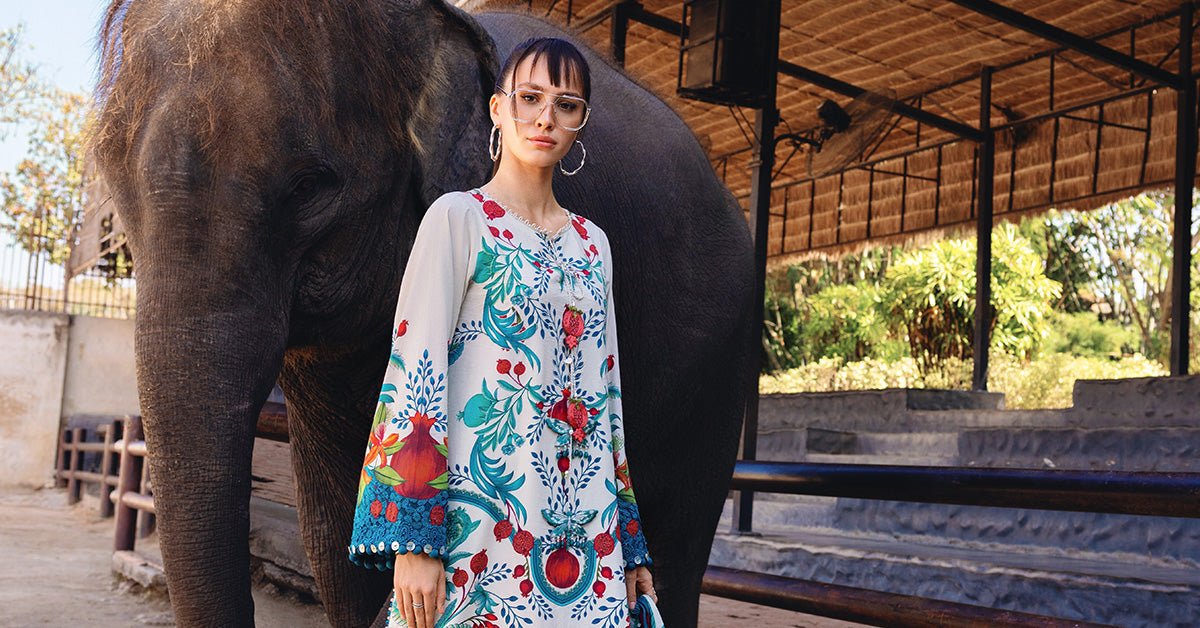 Lawn Suit Blue 8443 - SINGHAR