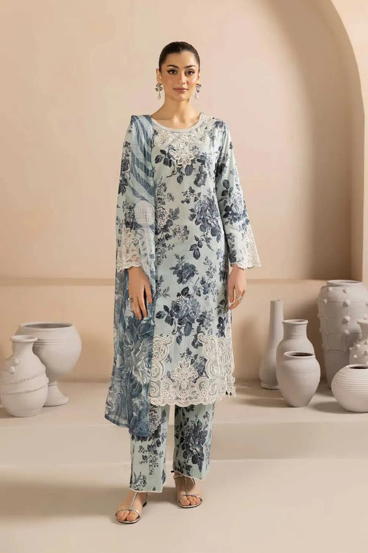 Lawn Suit Gray 8462 - SINGHAR