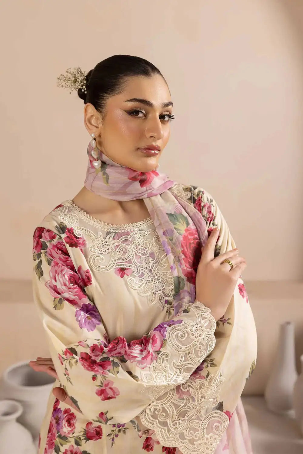 Lawn Suit Pink 8454 - SINGHAR