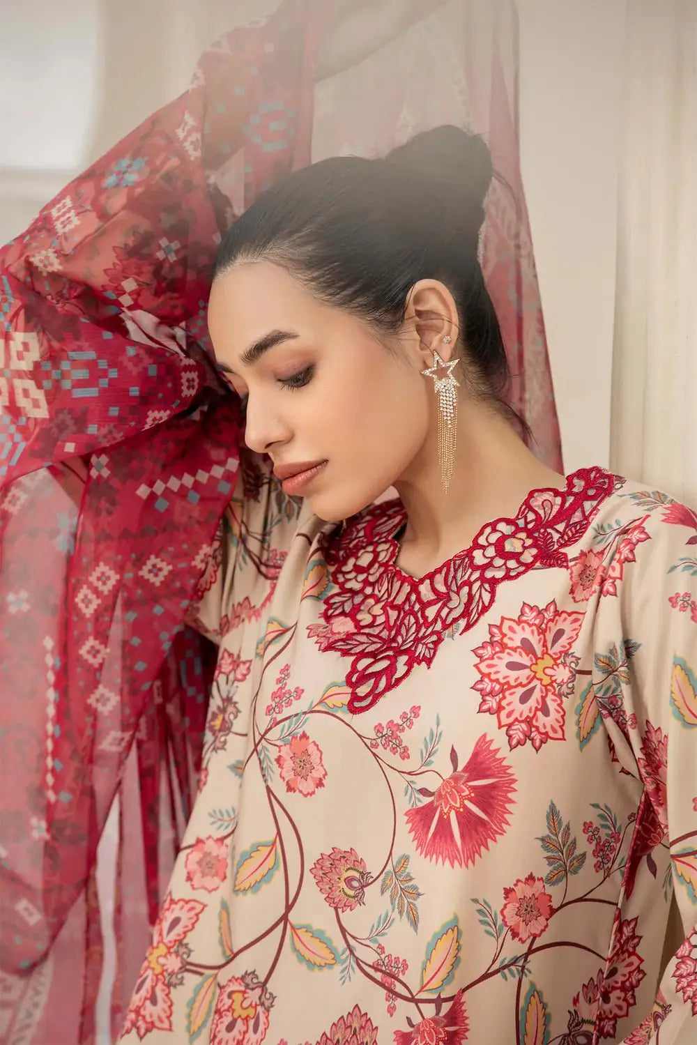 Lawn Suit Pink 8454 - SINGHAR