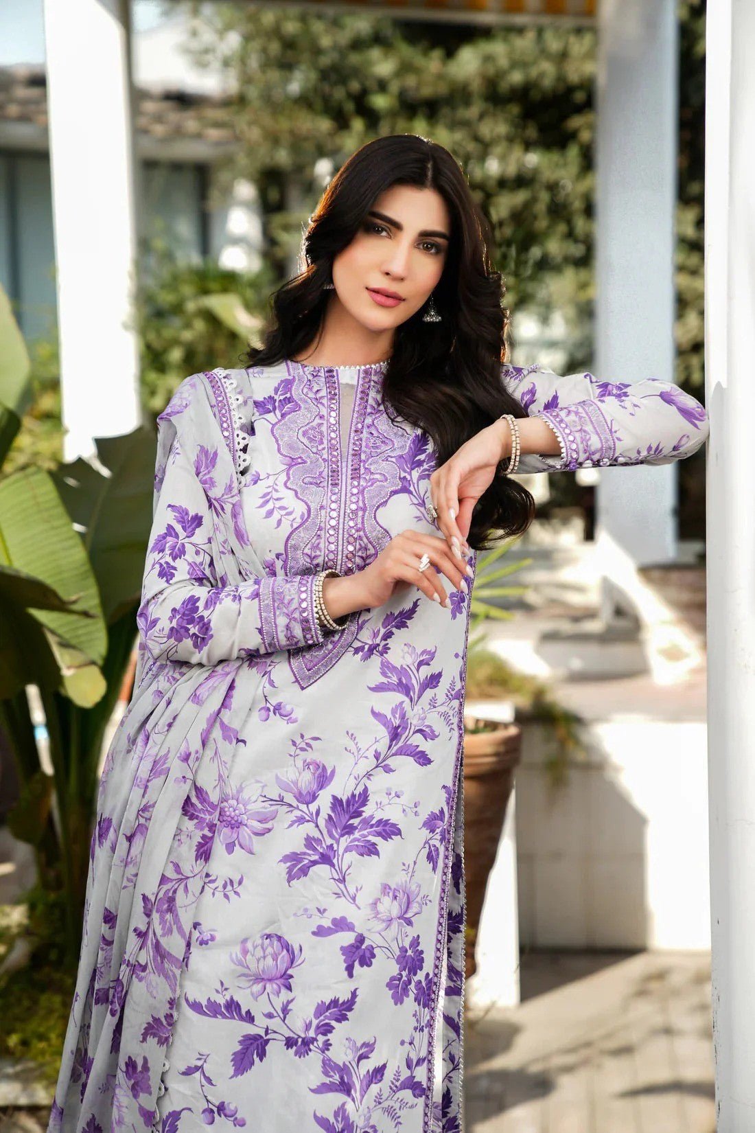 Lawn Suit Purple 8445 - SINGHAR