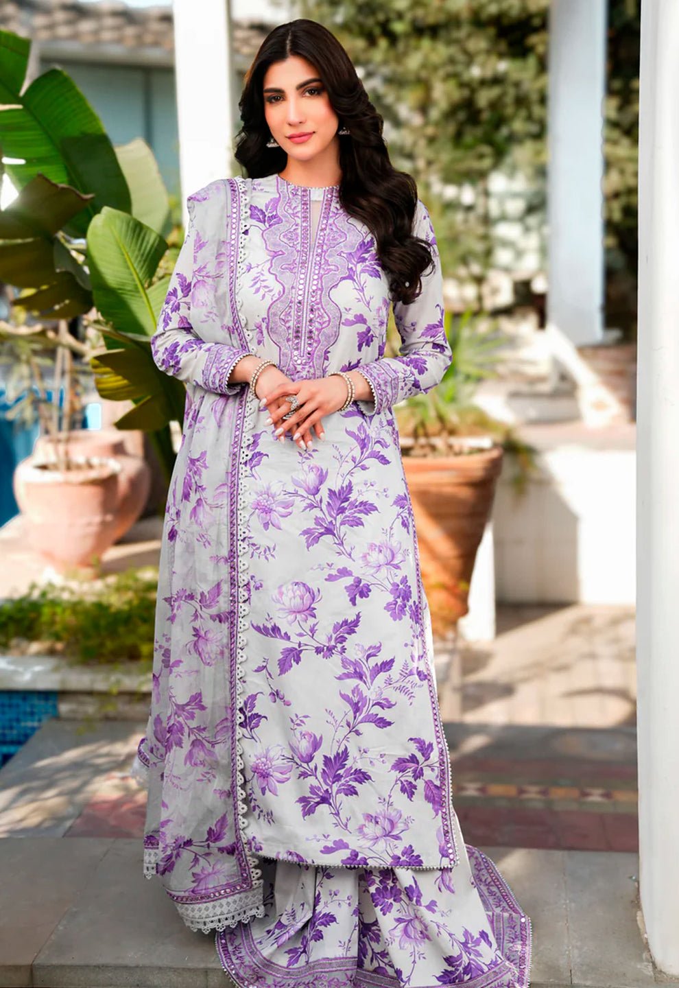 Lawn Suit Purple