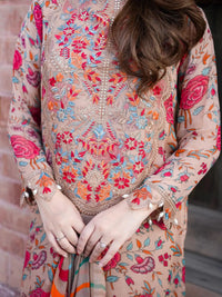 Lawn Suit Red & Wheat 8466 - SINGHAR