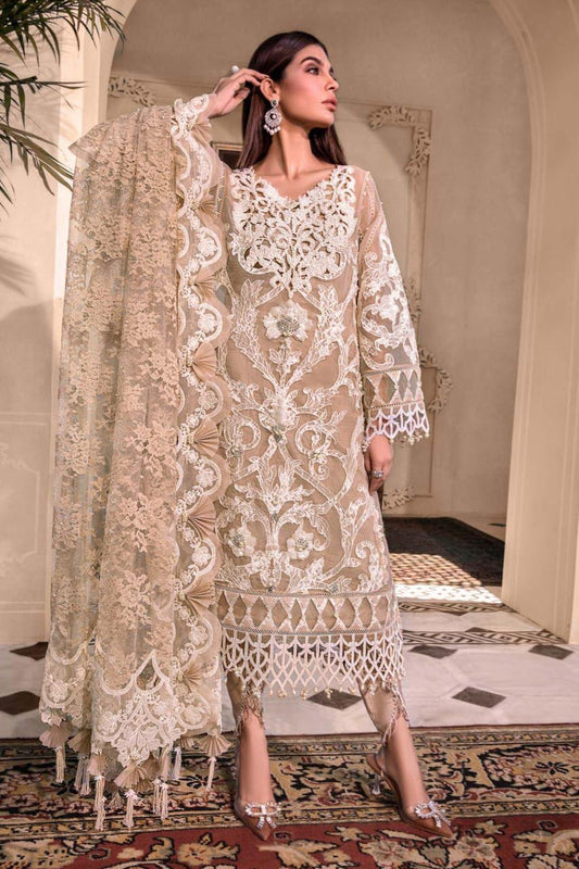 Elegant Organza Embroidered Suit