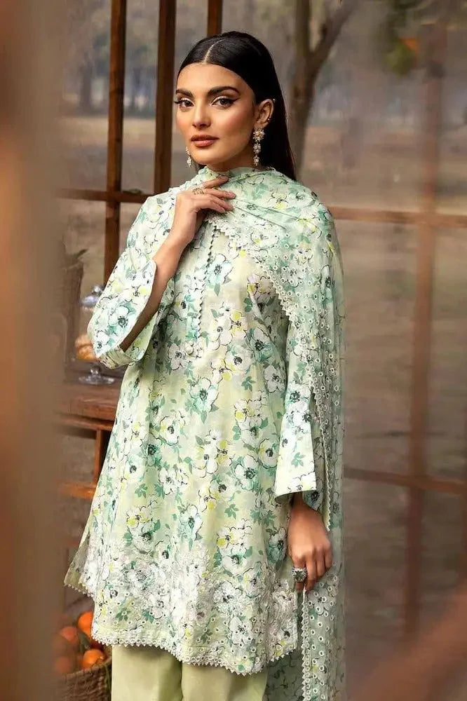Mix Fabric Lawn Suit