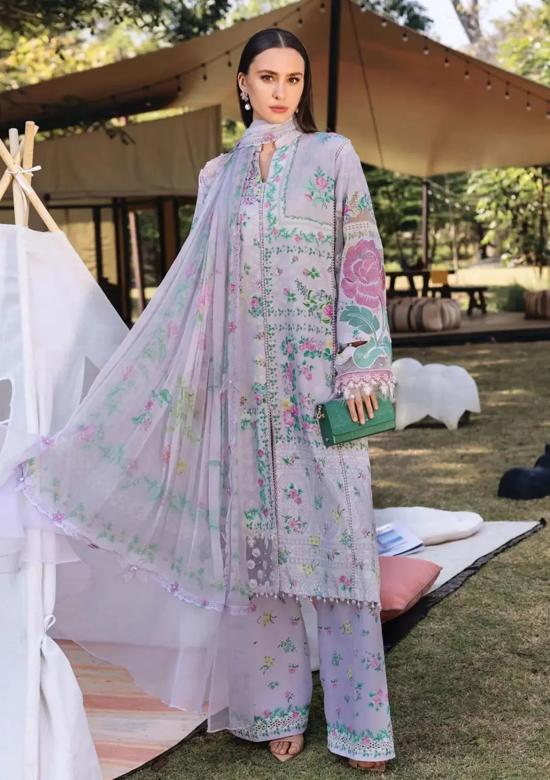 M Print lawn Suit
