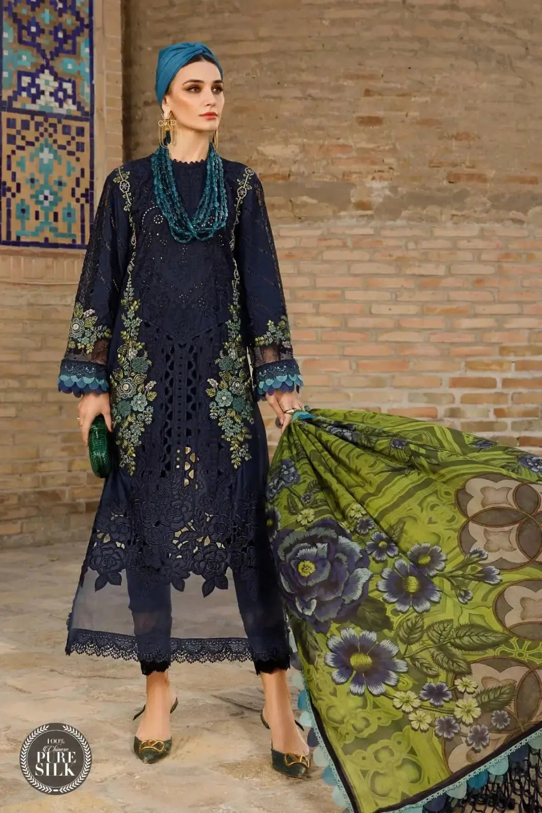 Unstitched Chikankari Embroidered Suit